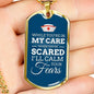 In My Care Nurse Nurse Necklace Stainless Steel or 18k Gold Dog Tag 24" Chain-Express Your Love Gifts
