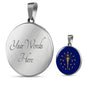 Indiana State Flag Necklace Stainless Steel or 18k Gold Circle Pendant 18-22" - Express Your Love Gifts