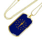 Indiana State Flag Necklace Stainless Steel or 18k Gold Dog Tag 24" Chain - Express Your Love Gifts