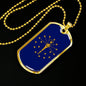 Indiana State Flag Necklace Stainless Steel or 18k Gold Dog Tag 24" Chain - Express Your Love Gifts