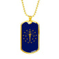 Indiana State Flag Necklace Stainless Steel or 18k Gold Dog Tag 24" Chain - Express Your Love Gifts