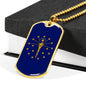 Indiana State Flag Necklace Stainless Steel or 18k Gold Dog Tag 24" Chain - Express Your Love Gifts