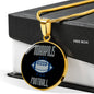 Indianapolis Circle Pendant Football Fan Necklace Stainless Steel or 18k Gold 18-22" - Express Your Love Gifts