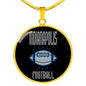 Indianapolis Circle Pendant Football Fan Necklace Stainless Steel or 18k Gold 18-22" - Express Your Love Gifts