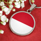 Indonesia Flag Necklace Indonesia Flag Stainless Steel or 18k Gold 18-22" - Express Your Love Gifts