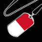 Indonesia Flag Necklace Indonesia Flag Stainless Steel or 18k Gold Dog Tag 24" - Express Your Love Gifts