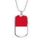 Indonesia Flag Necklace Indonesia Flag Stainless Steel or 18k Gold Dog Tag 24" - Express Your Love Gifts