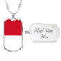 Indonesia Flag Necklace Indonesia Flag Stainless Steel or 18k Gold Dog Tag 24" - Express Your Love Gifts