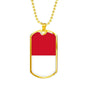 Indonesia Flag Necklace Indonesia Flag Stainless Steel or 18k Gold Dog Tag 24" - Express Your Love Gifts