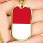 Indonesia Flag Necklace Indonesia Flag Stainless Steel or 18k Gold Dog Tag 24" - Express Your Love Gifts
