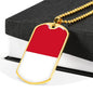 Indonesia Flag Necklace Indonesia Flag Stainless Steel or 18k Gold Dog Tag 24" - Express Your Love Gifts