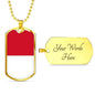 Indonesia Flag Necklace Indonesia Flag Stainless Steel or 18k Gold Dog Tag 24" - Express Your Love Gifts