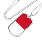 Indonesia Flag Necklace Indonesia Flag Stainless Steel or 18k Gold Dog Tag 24" - Express Your Love Gifts