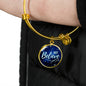 Inspirational Message Just Believe Circle Bangle Bracelet Stainless Steel or 18k Gold" - Express Your Love Gifts