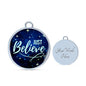 Inspirational Message Just Believe Circle Bangle Bracelet Stainless Steel or 18k Gold" - Express Your Love Gifts