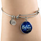 Inspirational Message Just Believe Circle Bangle Bracelet Stainless Steel or 18k Gold" - Express Your Love Gifts