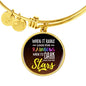 Inspirational Message When It Rains Circle Bangle Bracelet Stainless Steel or 18k Gold" - Express Your Love Gifts
