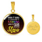 Inspirational Message When It Rains Circle Necklace Stainless Steel or 18k Gold 18-22" - Express Your Love Gifts