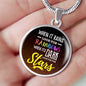 Inspirational Message When It Rains Circle Necklace Stainless Steel or 18k Gold 18-22" - Express Your Love Gifts