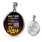Inspirational Message When It Rains Circle Necklace Stainless Steel or 18k Gold 18-22" - Express Your Love Gifts