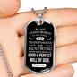 Inspirational Verse Necklace Will Of God Stainless Steel or 18k Gold Dog Tag W 24"-Express Your Love Gifts