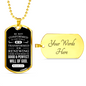 Inspirational Verse Necklace Will Of God Stainless Steel or 18k Gold Dog Tag W 24"-Express Your Love Gifts