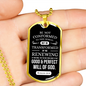 Inspirational Verse Necklace Will Of God Stainless Steel or 18k Gold Dog Tag W 24"-Express Your Love Gifts