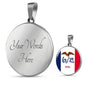 Iowa State Flag Circle Pendant Stainless Steel or 18k Gold Circle Pendant 18-22" - Express Your Love Gifts