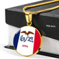 Iowa State Flag Circle Pendant Stainless Steel or 18k Gold Circle Pendant 18-22" - Express Your Love Gifts