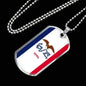 Iowa State Flag Necklace Stainless Steel or 18k Gold Dog Tag 24" Chain - Express Your Love Gifts