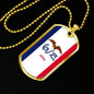 Iowa State Flag Necklace Stainless Steel or 18k Gold Dog Tag 24" Chain - Express Your Love Gifts
