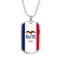 Iowa State Flag Necklace Stainless Steel or 18k Gold Dog Tag 24" Chain - Express Your Love Gifts