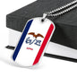 Iowa State Flag Necklace Stainless Steel or 18k Gold Dog Tag 24" Chain - Express Your Love Gifts