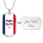Iowa State Flag Necklace Stainless Steel or 18k Gold Dog Tag 24" Chain - Express Your Love Gifts
