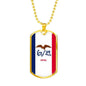 Iowa State Flag Necklace Stainless Steel or 18k Gold Dog Tag 24" Chain - Express Your Love Gifts