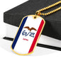 Iowa State Flag Necklace Stainless Steel or 18k Gold Dog Tag 24" Chain - Express Your Love Gifts