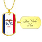 Iowa State Flag Necklace Stainless Steel or 18k Gold Dog Tag 24" Chain - Express Your Love Gifts