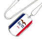 Iowa State Flag Necklace Stainless Steel or 18k Gold Dog Tag 24" Chain - Express Your Love Gifts