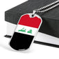 Iraq Flag Necklace Iraq Flag Stainless Steel or 18k Gold Dog Tag 24" - Express Your Love Gifts