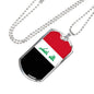 Iraq Flag Necklace Iraq Flag Stainless Steel or 18k Gold Dog Tag 24" - Express Your Love Gifts
