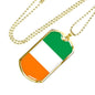 Ireland Flag Necklace Ireland Pendant Stainless Steel or 18k Gold Dog Tag 24" - Express Your Love Gifts