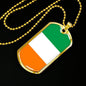 Ireland Flag Necklace Ireland Pendant Stainless Steel or 18k Gold Dog Tag 24" - Express Your Love Gifts