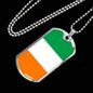 Ireland Flag Necklace Ireland Pendant Stainless Steel or 18k Gold Dog Tag 24" - Express Your Love Gifts