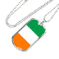Ireland Flag Necklace Ireland Pendant Stainless Steel or 18k Gold Dog Tag 24" - Express Your Love Gifts
