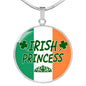 Irish Princess Circle Pendant Necklace Stainless Steel or 18k Gold 18-22" - Express Your Love Gifts