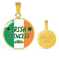Irish Princess Circle Pendant Necklace Stainless Steel or 18k Gold 18-22" - Express Your Love Gifts
