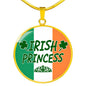 Irish Princess Circle Pendant Necklace Stainless Steel or 18k Gold 18-22" - Express Your Love Gifts