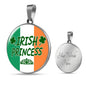 Irish Princess Circle Pendant Necklace Stainless Steel or 18k Gold 18-22" - Express Your Love Gifts