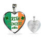 Irish Princess Necklace Stainless Steel or 18k Gold Heart Pendant 18-22'' - Express Your Love Gifts