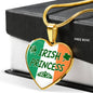 Irish Princess Necklace Stainless Steel or 18k Gold Heart Pendant 18-22'' - Express Your Love Gifts